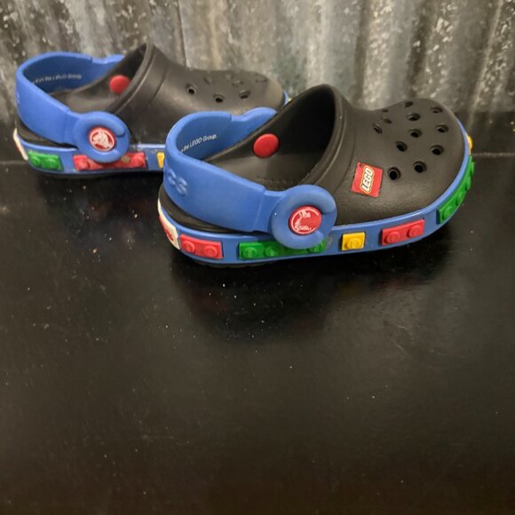 Crocs Classic Legos Black Slip On Clogs Baby Toddler Size C 4/5 - Picture 4 of 7